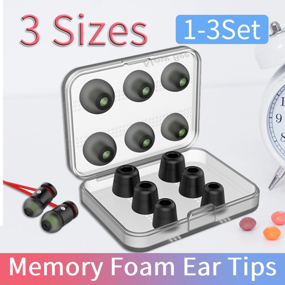 Earphone Foam Tip - 1-3 Conjuntos de Pontas de Espuma