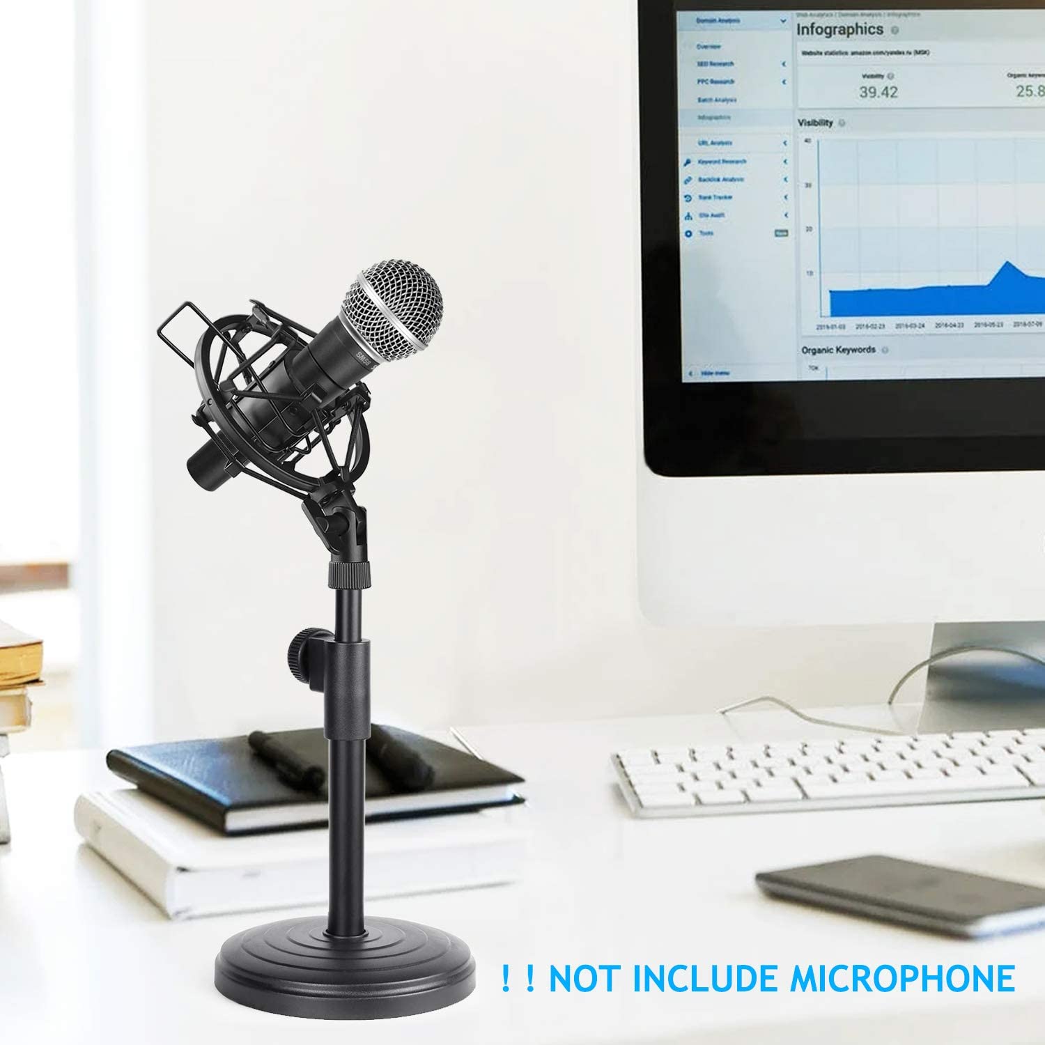 Suporte de microfone de mesa,  - Shure Mic Sm58 avaliação e preço